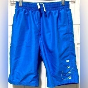 🦜Nike Blue Split Logo Volley Lined Swim Trunks